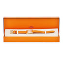 腕時計 エルメス HERMES Hウォッチ PM HH1.201 クオーツ レディース イエローGP オレンジ 2針 アラビア H型 スクエア