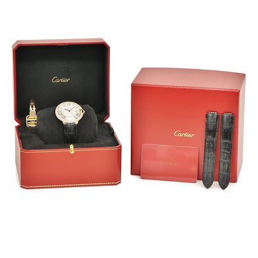 腕時計 カルティエ Cartier バロンブルー ドゥ カルティエ LM WE900851 自動巻き メンズ K18RG無垢 純正ダイヤ ローマン デイト