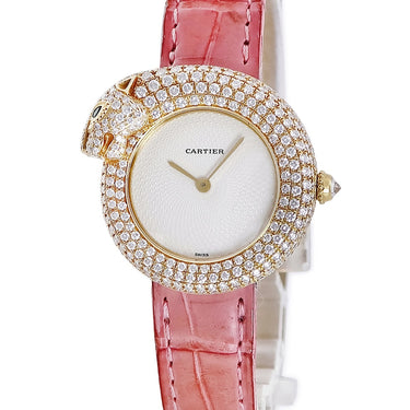 腕時計 カルティエ Cartier パンテール 1925 パンサー WF317551 クオーツ レディース K18YG無垢 純正ダイヤ&エメラルド アイボリー