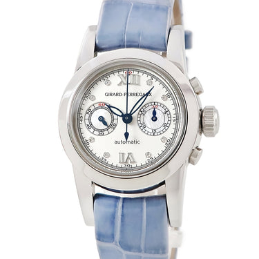 腕時計 ジラールペルゴ GIRARD PERREGAUX スモール クロノグラフ 80460.0.11.11M7 自動巻き レディース 純正ダイヤ シェル 青針 ローマン