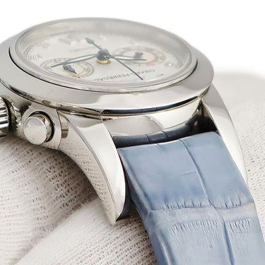 腕時計 ジラールペルゴ GIRARD PERREGAUX スモール クロノグラフ 80460.0.11.11M7 自動巻き レディース 純正ダイヤ シェル 青針 ローマン