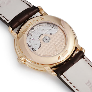 腕時計 ブランパン BLANCPAIN ヴィルレ ウルトラスリム 6651-3630-55B 自動巻き メンズ K18RG無垢 ブラック ギョウシェ
