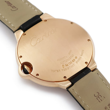 腕時計 カルティエ Cartier バロンブルー ドゥ カルティエ LM WE900851 自動巻き メンズ K18RG無垢 純正ダイヤ デイト ローマン