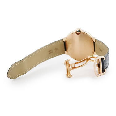 腕時計 カルティエ Cartier バロンブルー ドゥ カルティエ LM WE900851 自動巻き メンズ K18RG無垢 純正ダイヤ デイト ローマン