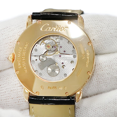 腕時計 カルティエ Cartier ロンド ルイ カルティエ LM WR000651 手巻き メンズ K18PG無垢 純正ダイヤ ローマン 青針