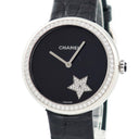 腕時計 シャネル CHANEL マドモアゼル プリヴェ コメットモチーフ H2928 自動巻き メンズ レディース K18WG無垢 純正ダイヤ 黒 星
