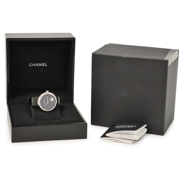 腕時計 シャネル CHANEL マドモアゼル プリヴェ コメットモチーフ H2928 自動巻き メンズ レディース K18WG無垢 純正ダイヤ 黒 星