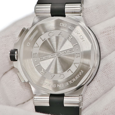 腕時計 ブルガリ BVLGARI ディアゴノ クロノグラフ DG42SVCH 自動巻き メンズ デイト スモールセコンド シルバー ブラック