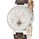 腕時計 ルイヴィトン LOUIS VUITTON タンブール ムーンスター 35 MM Q8G00Z クオーツ レディース デイト クロノグラフ モノグラムフラワー
