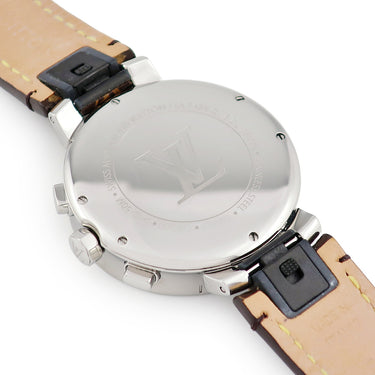 腕時計 ルイヴィトン LOUIS VUITTON タンブール ムーンスター 35 MM Q8G00Z クオーツ レディース デイト クロノグラフ モノグラムフラワー