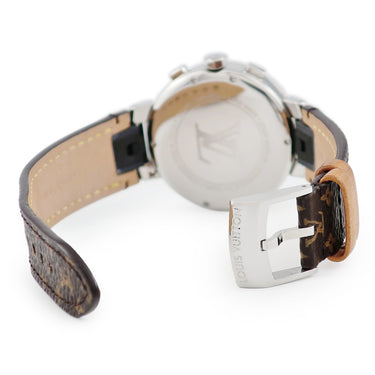 腕時計 ルイヴィトン LOUIS VUITTON タンブール ムーンスター 35 MM Q8G00Z クオーツ レディース デイト クロノグラフ モノグラムフラワー