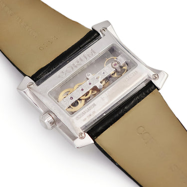 腕時計 コルム CORUM ゴールデンブリッジ レディ 113.353.69/0081 0019G 手巻き レディース K18WG無垢 スケルトン 純正ダイヤ