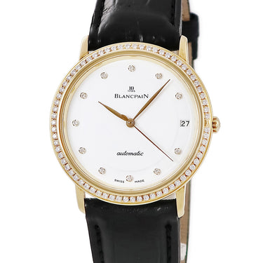 腕時計 ブランパン BLANCPAIN ヴィルレ 0095 自動巻き メンズ K18YG無垢 純正ダイヤ ホワイト デイト