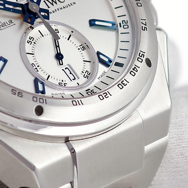 腕時計 IWC IWC インヂュニア クロノグラフ レーサー IW378510 自動巻き メンズ シルバー 青針 スモールセコンド デイト