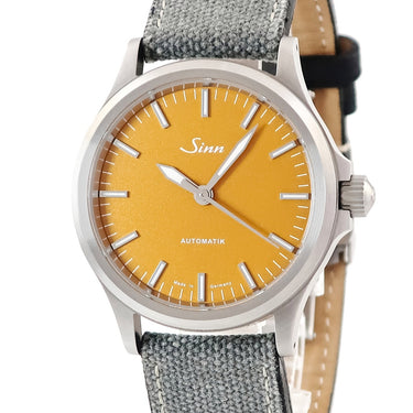 腕時計 ジン SINN 556 シトリンイエロー 556.CY 自動巻き メンズ 新品同様 ラウンド オートマチック バー シースルーバック 限定