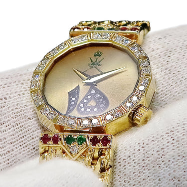 腕時計 ピアジェ PIAGET アスプレイ 4276P32S 手巻き レディース メーカーOH済 K18YG無垢 純正ダイヤ ルビー エメラルド ビンテージ