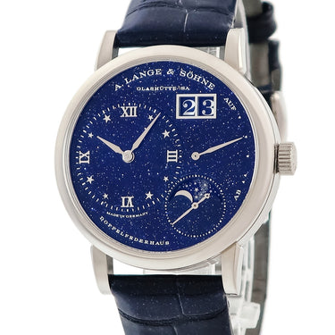 腕時計 ランゲ&ゾーネ LANGE&SOHNE リトル ランゲ1 ムーンフェイズ 182.086 LSLS1823AX 手巻き メンズ K18WG無垢 星空 ラージデイト
