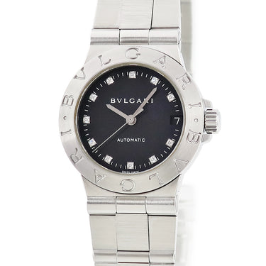 腕時計 ブルガリ Bvlgari ディアゴノ スポーツ LCV29S 自動巻き レディース 純正11Pダイヤ ブラック デイト オートマティック