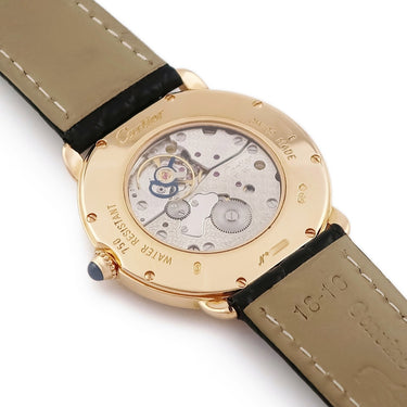 腕時計 カルティエ Cartier ロンド ルイ カルティエ W1538051 手巻き メンズ K18PG無垢 ローマン ギョウシェ 青針