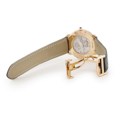 腕時計 カルティエ Cartier ロンド ルイ カルティエ W1538051 手巻き メンズ K18PG無垢 ローマン ギョウシェ 青針