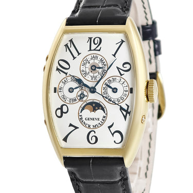 腕時計 フランクミュラー FRANCK MULLER トノウカーベックス パーペチュアルカレンダー 5850QP 自動巻き メンズ K18YG無垢 ムーンフェイズ