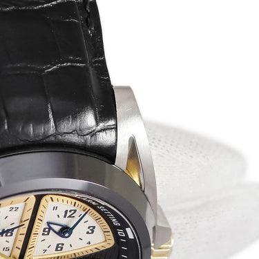 腕時計 ユリスナルダン ULYSSE NARDIN ソナタ ストリームライン 675-00 自動巻き メンズ チタン×K18RG×セラミック ブラック アラーム