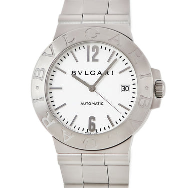 腕時計 ブルガリ BVLGARI ディアゴノ スポーツ LCV38S 自動巻き メンズ ホワイト デイト バー アラビア