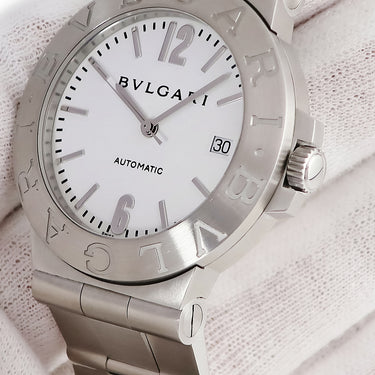 腕時計 ブルガリ BVLGARI ディアゴノ スポーツ LCV38S 自動巻き メンズ ホワイト デイト バー アラビア