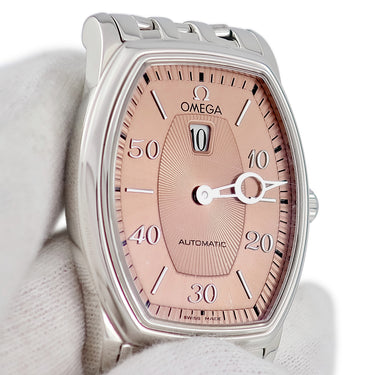 腕時計 オメガ OMEGA デ ヴィル プレステージ ジャンピングアワー 4553.61 自動巻き レディース トノウ ピンク ブラウン カッパー