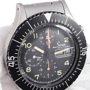 腕時計 ジン SINN 156B ミリタリー クロノグラフ 156.B 自動巻き メンズ ブラック デイデイト 回転ベゼル ヴィンテージ