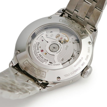 腕時計 ボーム&メルシエ BAUME&MERCIER クリフトン ボーマティック M0A10725 自動巻き メンズ 新品同様 デイデイト ムーンフェイズ