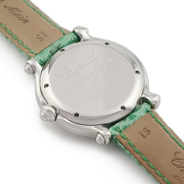 腕時計 ショパール CHOPARD ハッピースポーツ 27/8428 クオーツ レディース 純正ダイヤ&エメラルド グリーン シェル クローバー