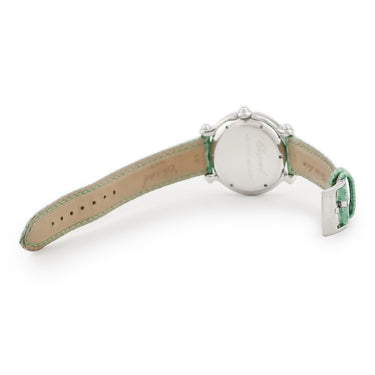 腕時計 ショパール CHOPARD ハッピースポーツ 27/8428 クオーツ レディース 純正ダイヤ&エメラルド グリーン シェル クローバー