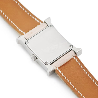 腕時計 エルメス HERMES Hウォッチ PM HH1.210 クオーツ レディース 純正ダイヤ ピンク シェル H型 スクエア