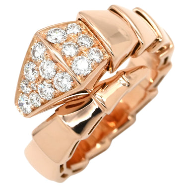 ブルガリ BVLGARI セルペンティ ヴァイパー ダイヤモンド 345206 ピンクゴールド K18PG ダイヤモンド 14037 リング 指輪 18K 750 PG パヴェ シングルコイル 9号