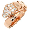 ブルガリ Bvlgari セルペンティ ヴァイパー ダイヤモンド 345206 ピンクゴールド K18PG ダイヤモンド 14037 リング 指輪 18K 750 PG パヴェ シングルコイル 9号