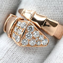 ブルガリ Bvlgari セルペンティ ヴァイパー ダイヤモンド 345206 ピンクゴールド K18PG ダイヤモンド 14037 リング 指輪 18K 750 PG パヴェ シングルコイル 9号