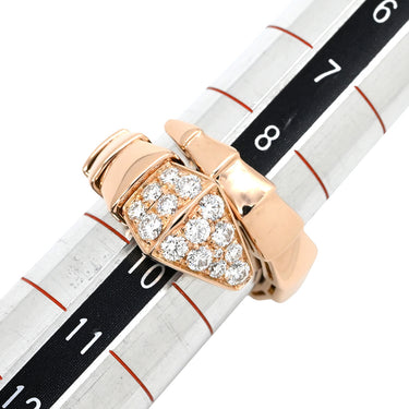 ブルガリ Bvlgari セルペンティ ヴァイパー ダイヤモンド 345206 ピンクゴールド K18PG ダイヤモンド 14037 リング 指輪 18K 750 PG パヴェ シングルコイル 9号