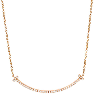 ティファニー Tiffany & Co T スマイル ペンダント スモール ダイヤモンド 63058815 ローズゴールド K18RG ダイヤモンド ネックレス T&Co. T smile Au750 18K 18金