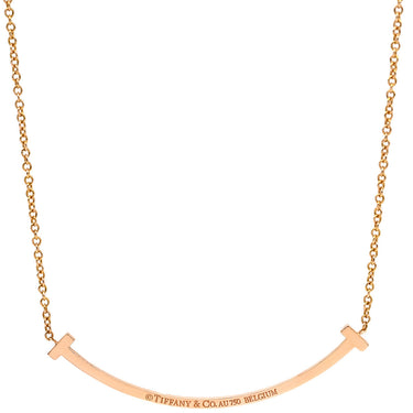 ティファニー Tiffany & Co T スマイル ペンダント スモール ダイヤモンド 63058815 ローズゴールド K18RG ダイヤモンド ネックレス T&Co. T smile Au750 18K 18金