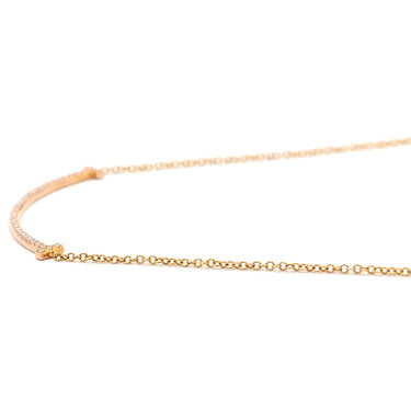 ティファニー Tiffany & Co T スマイル ペンダント スモール ダイヤモンド 63058815 ローズゴールド K18RG ダイヤモンド ネックレス T&Co. T smile Au750 18K 18金