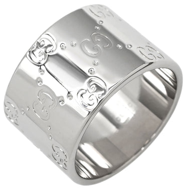 グッチ Gucci アイコン ワイド ホワイトゴールド K18WG #18 リング 指輪 ICON 18K K18 WG 17.5号