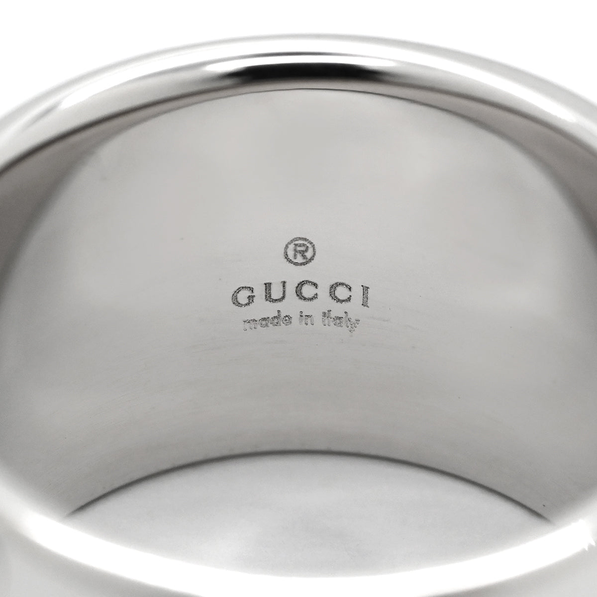 グッチ GUCCI アイコン ワイド ホワイトゴールド #18 リング 指輪 ICON