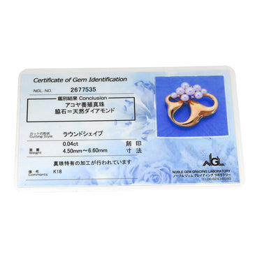 タサキ TASAKI あこやパール ダイヤ パールホワイト×イエローゴールド K18YG パール ダイヤモンド ブローチ 白 デザインブローチ ペンダントトップ 18K 750 YG