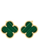ヴァンクリーフアーペル Van Cleef & Arpels ヴィンテージ アルハンブラ VCARO3QL00 グリーン×イエローゴールド K18YG マラカイト ピアス 緑 18金 18K 750YG マラカイト