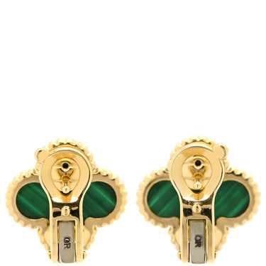 ヴァンクリーフアーペル Van Cleef & Arpels ヴィンテージ アルハンブラ VCARO3QL00 グリーン×イエローゴールド K18YG マラカイト ピアス 緑 18金 18K 750YG マラカイト