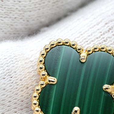 ヴァンクリーフアーペル Van Cleef & Arpels ヴィンテージ アルハンブラ VCARO3QL00 グリーン×イエローゴールド K18YG マラカイト ピアス 緑 18金 18K 750YG マラカイト