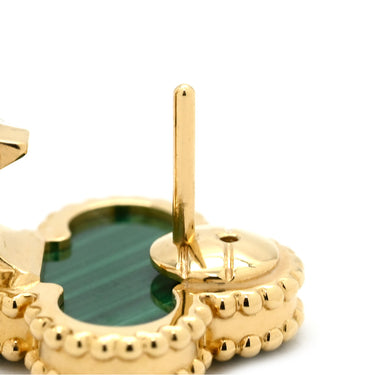 ヴァンクリーフアーペル Van Cleef & Arpels ヴィンテージ アルハンブラ VCARO3QL00 グリーン×イエローゴールド K18YG マラカイト ピアス 緑 18金 18K 750YG マラカイト