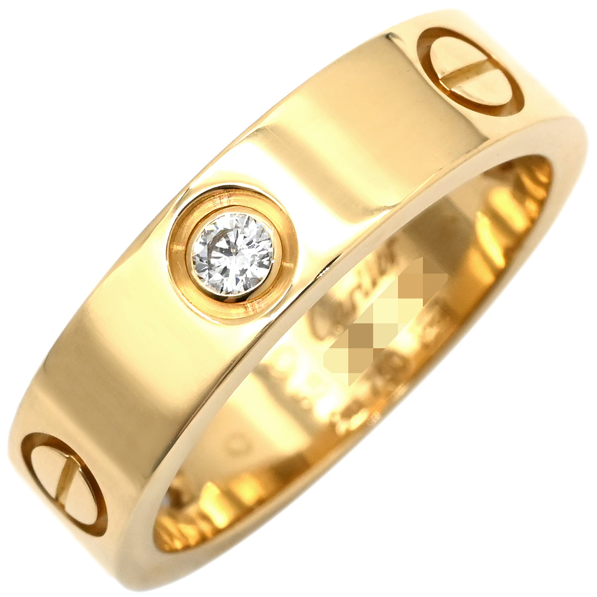 カルティエ Cartier ラブリング ハーフダイヤ イエローゴールド #58