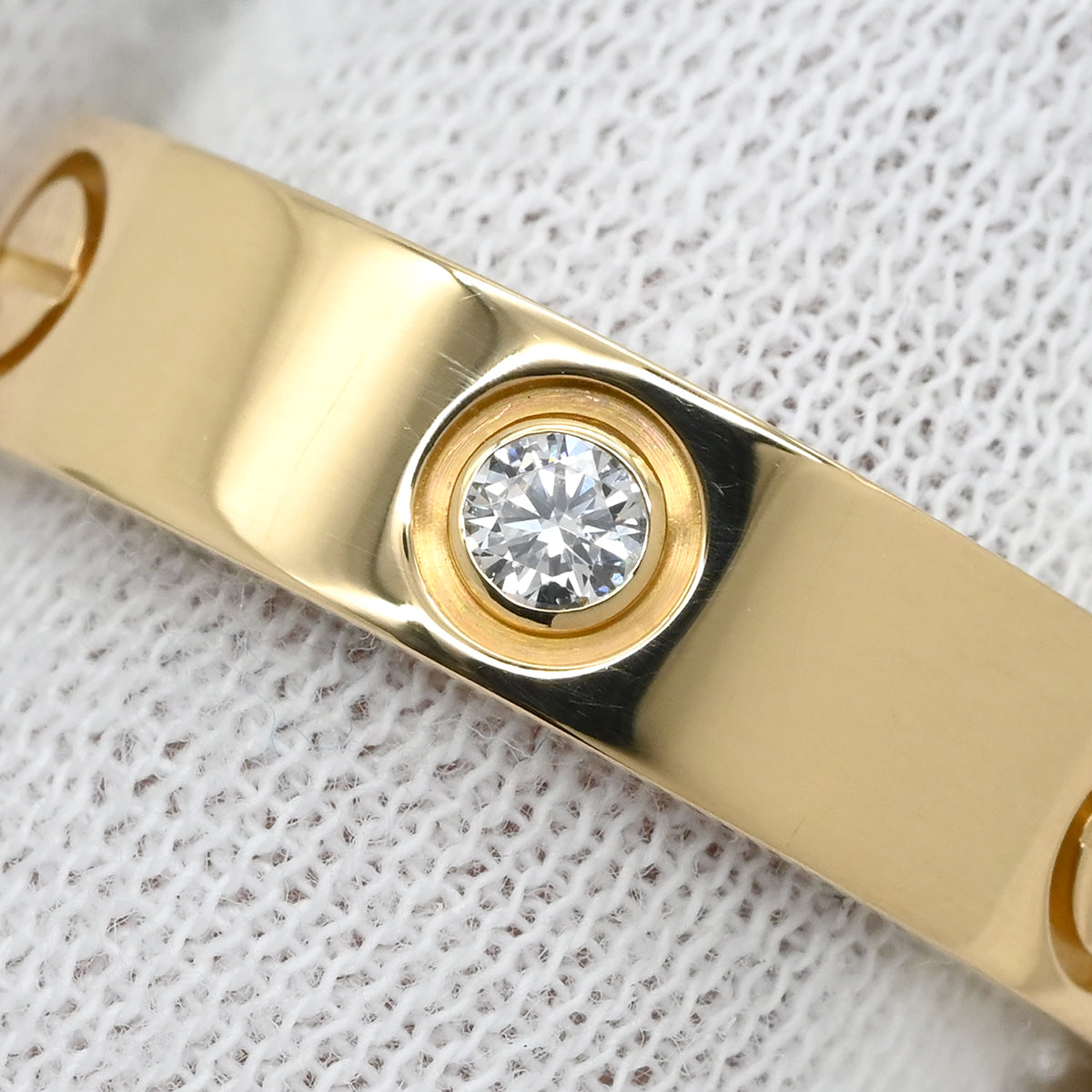 カルティエ Cartier ラブリング ハーフダイヤ イエローゴールド #58